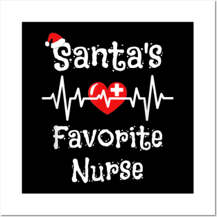 Santa's Favorite Nurse Nursing Christmas 2022 Posters and Art